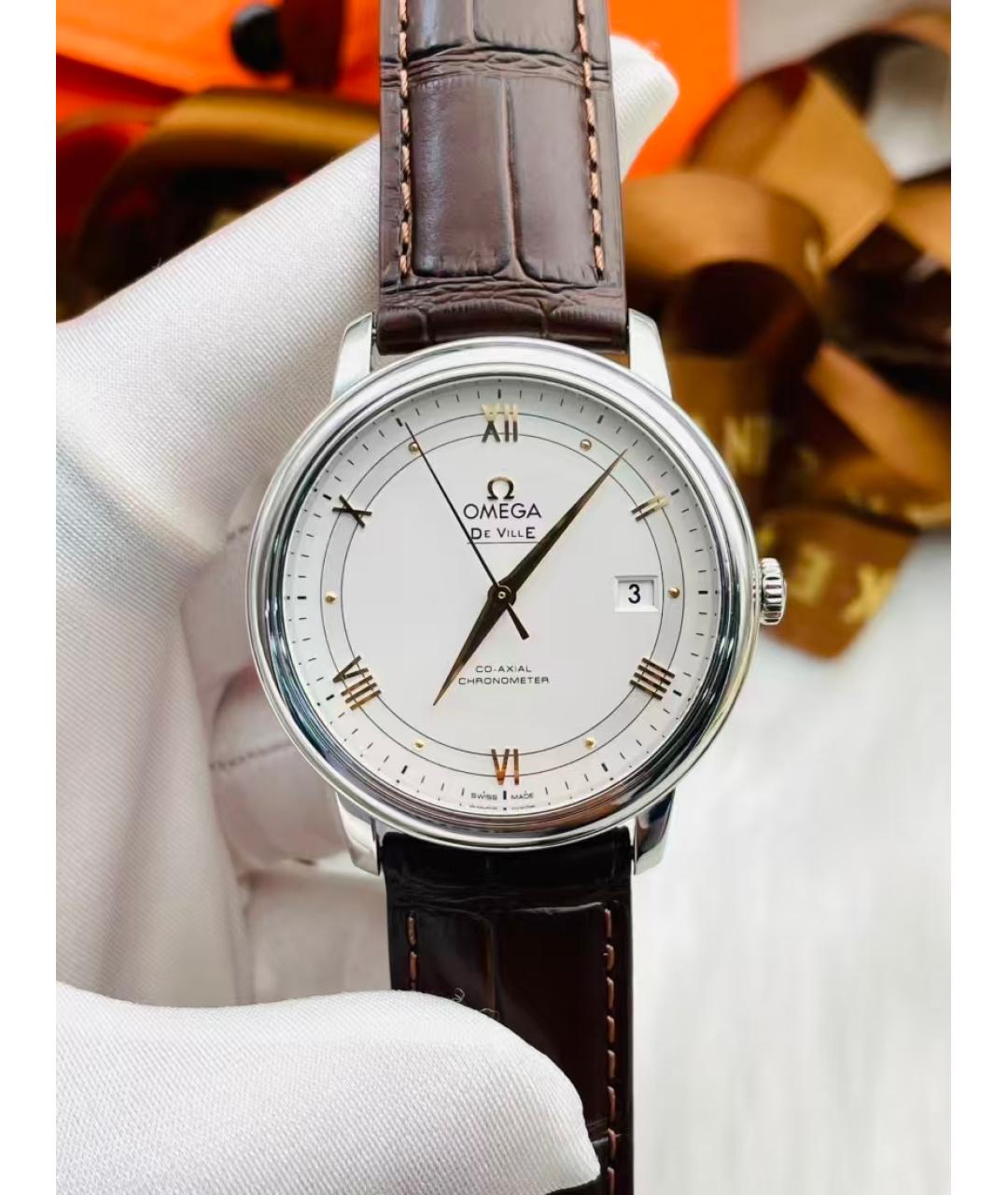 OMEGA Коричневые часы, фото 5