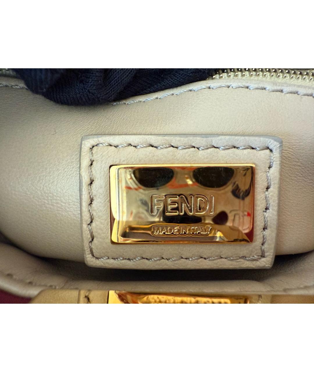 FENDI Бордовая кожаная сумка через плечо, фото 6