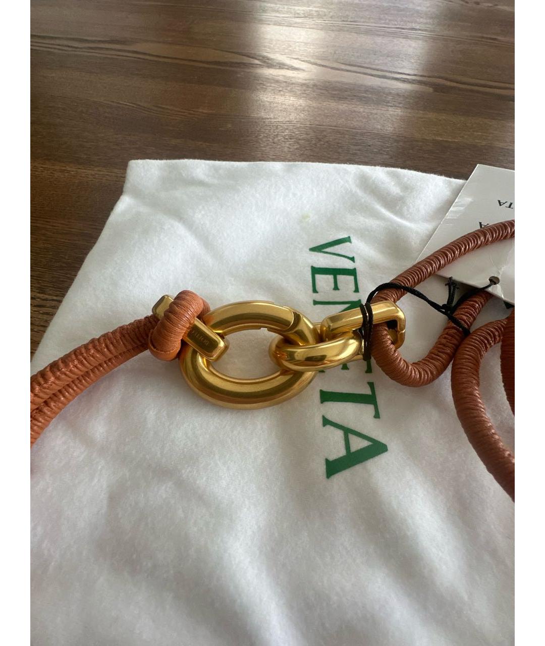 BOTTEGA VENETA Оранжевый кожаный ремень, фото 2