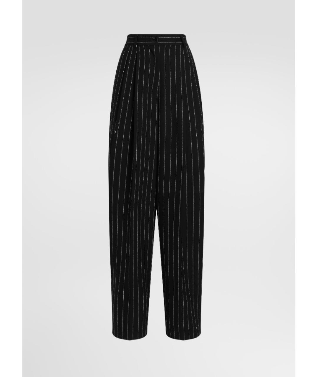 DOLCE&GABBANA Черные шерстяные прямые брюки, фото 6