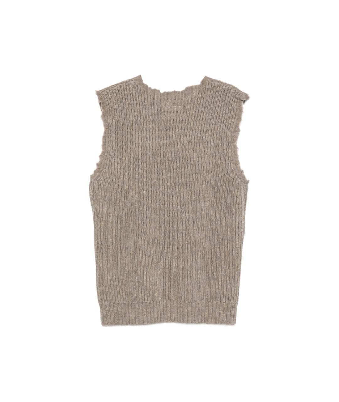 MM6 MAISON MARGIELA Бежевая шерстяная жилетка, фото 2