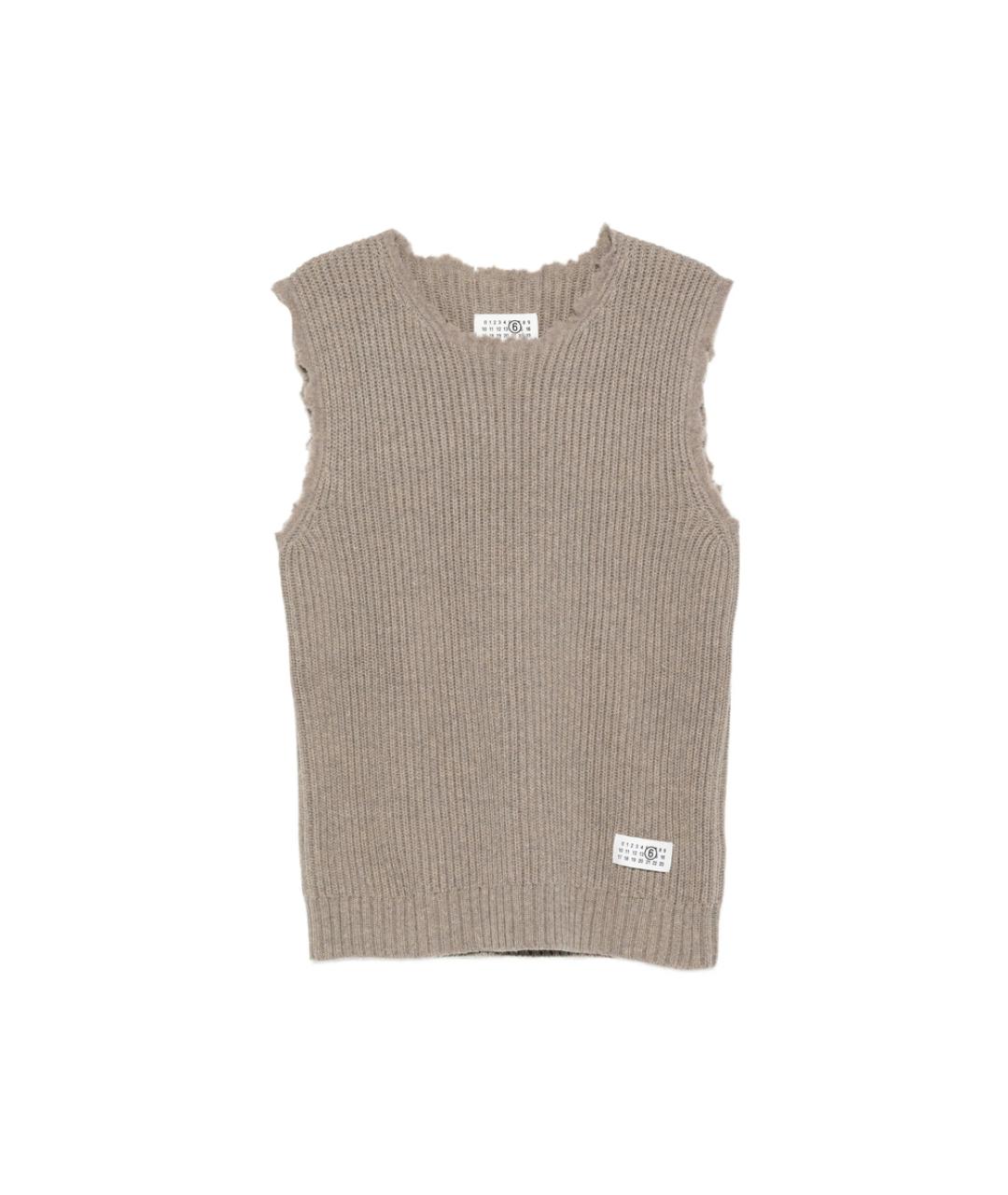 MM6 MAISON MARGIELA Бежевая шерстяная жилетка, фото 1