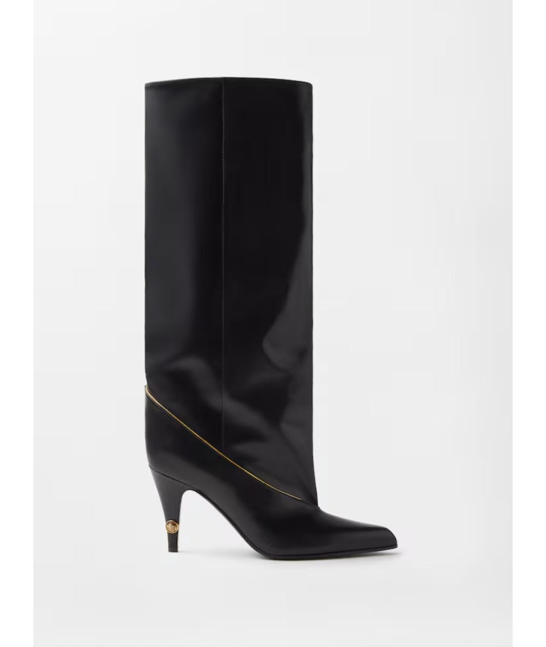 VERSACE Черные кожаные сапоги, фото 8