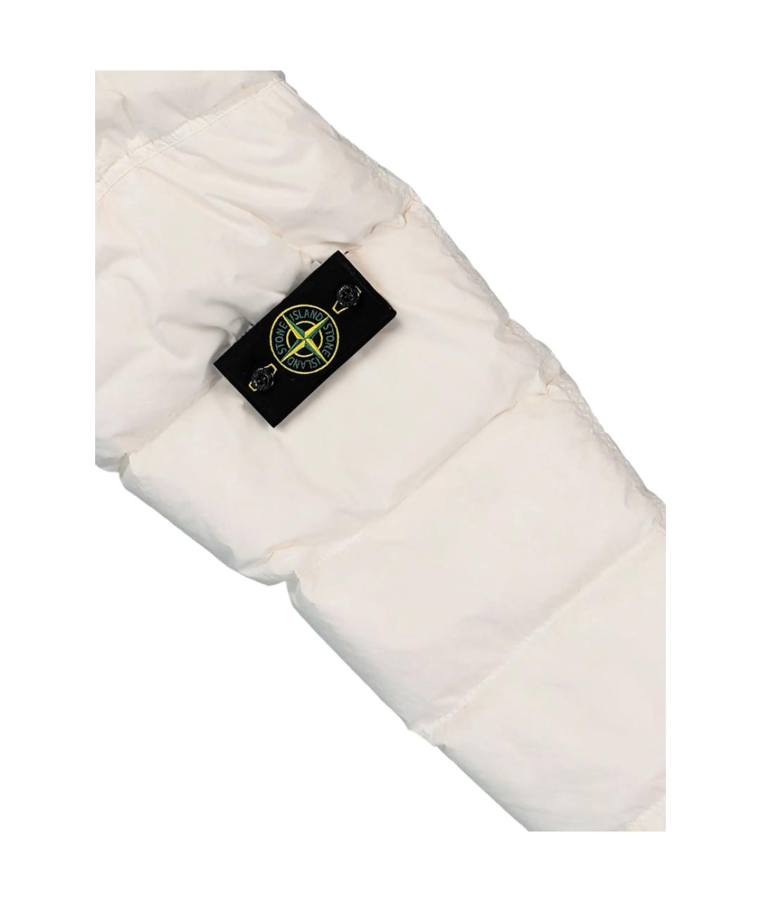 STONE ISLAND Бежевый полиамидовый пуховик, фото 6