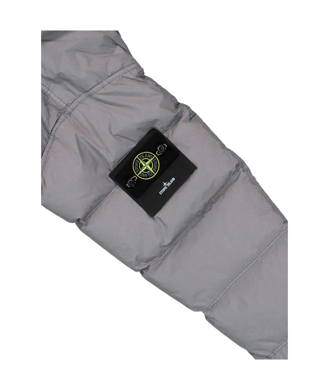 STONE ISLAND Серый полиамидовый пуховик, фото 6
