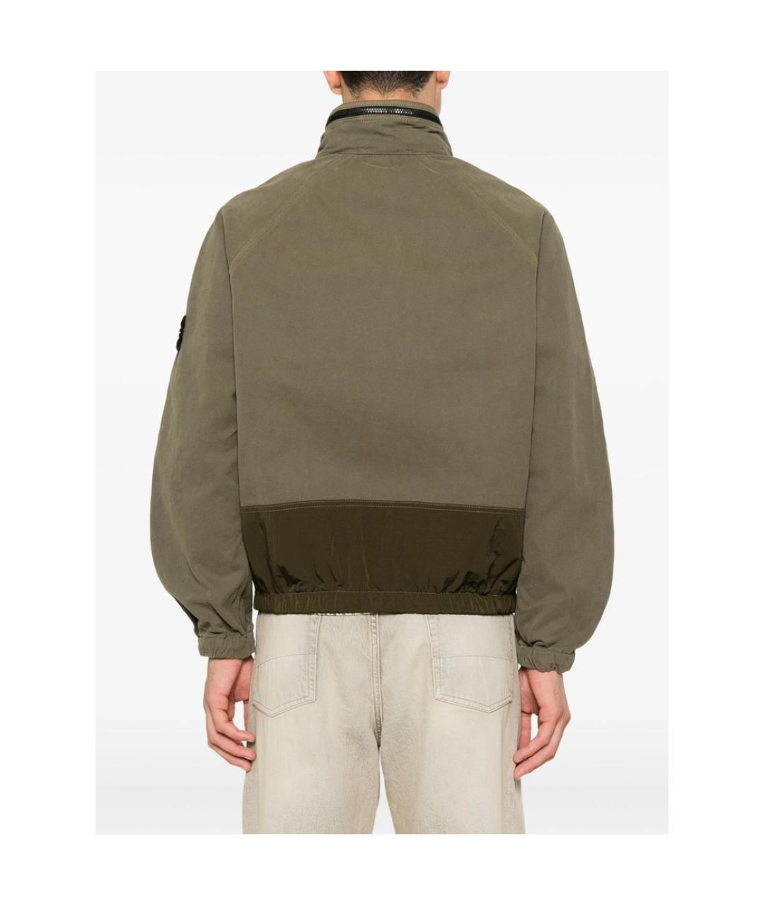 STONE ISLAND Зеленая хлопковая куртка, фото 2