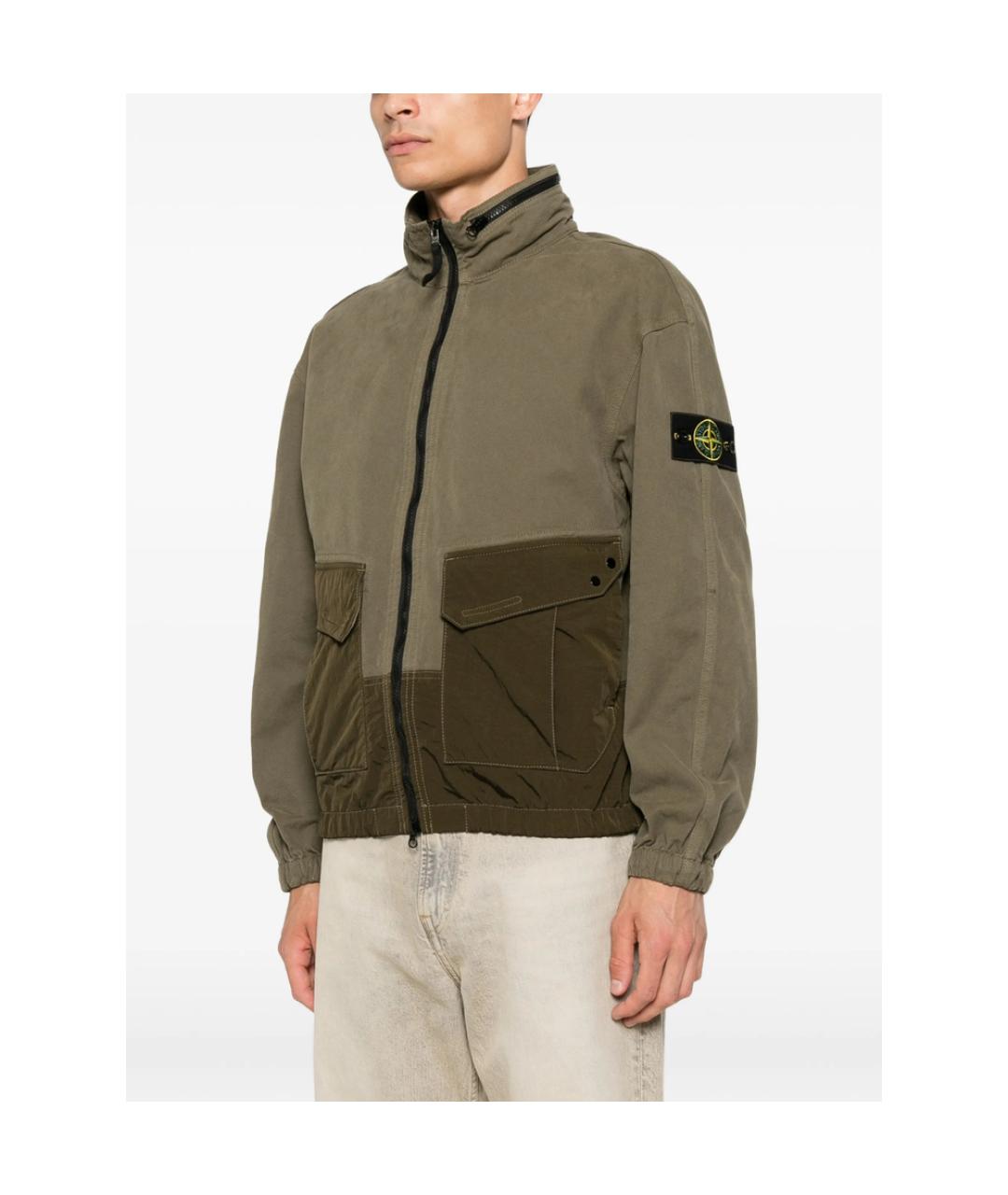 STONE ISLAND Зеленая хлопковая куртка, фото 4