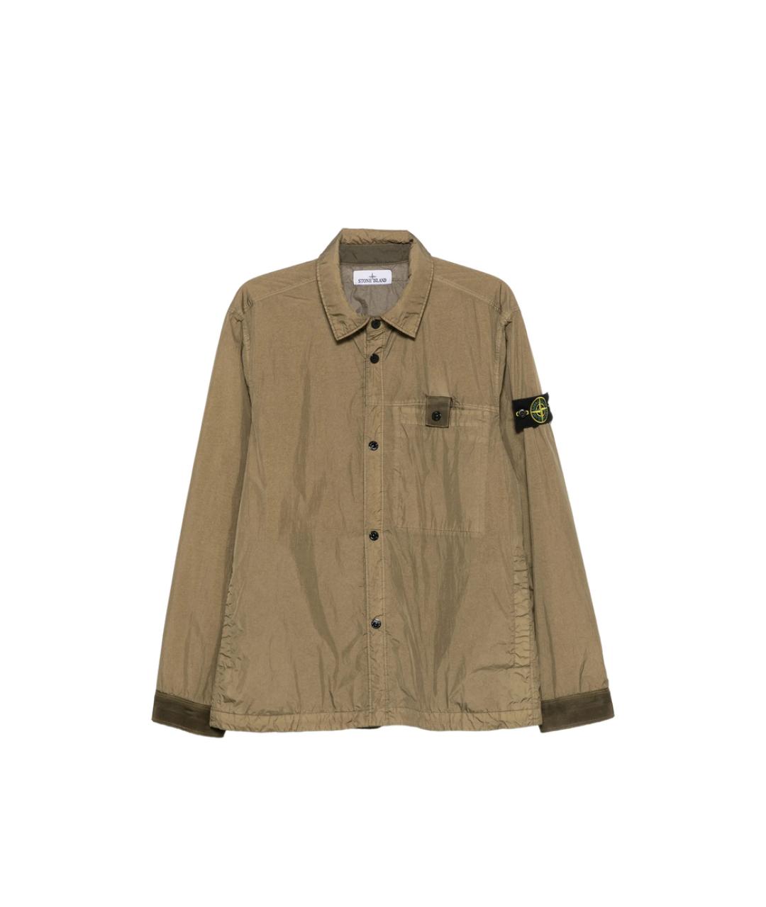 STONE ISLAND Коричневая полиэстеровая куртка, фото 1