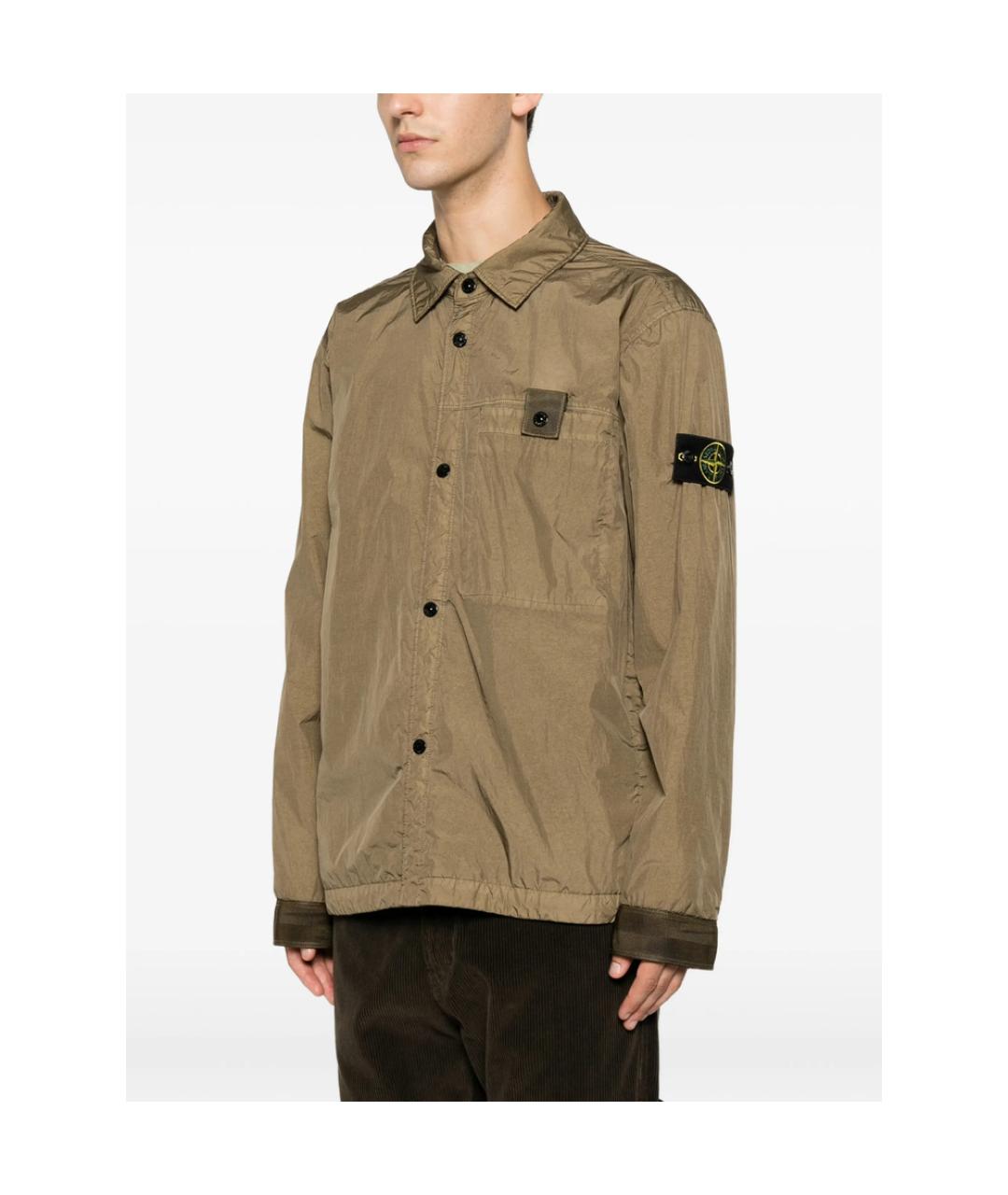 STONE ISLAND Коричневая полиэстеровая куртка, фото 5