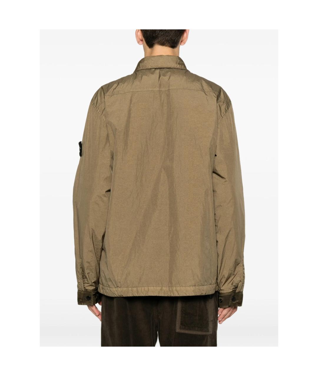 STONE ISLAND Коричневая полиэстеровая куртка, фото 3