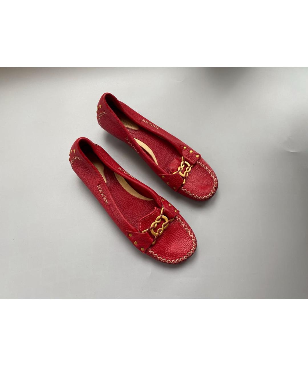 BOTTEGA VENETA Красные кожаные туфли, фото 8