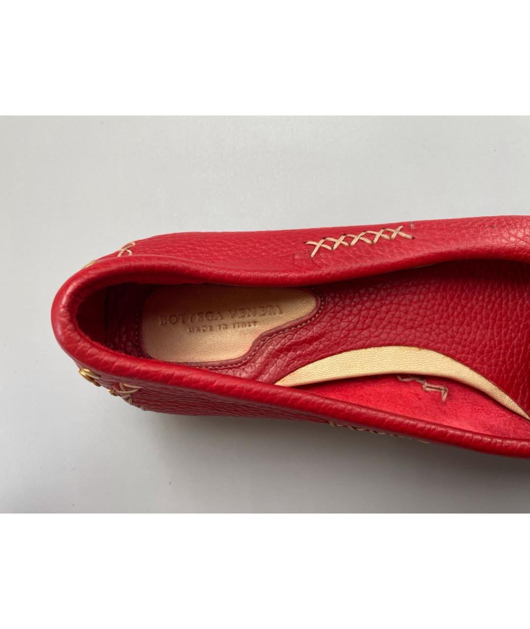 BOTTEGA VENETA Красные кожаные туфли, фото 6