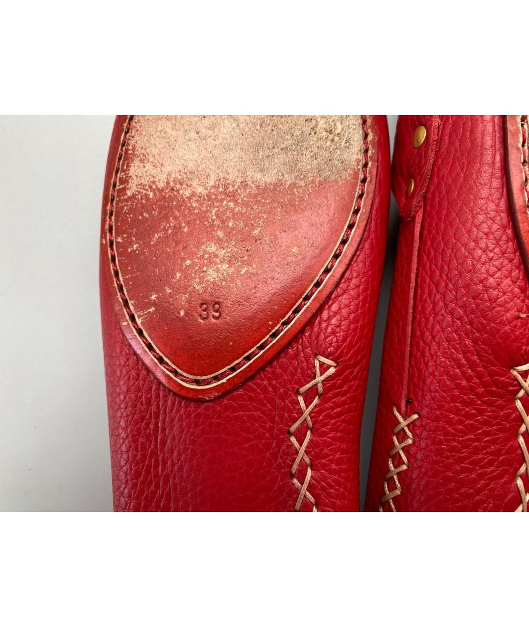 BOTTEGA VENETA Красные кожаные туфли, фото 7
