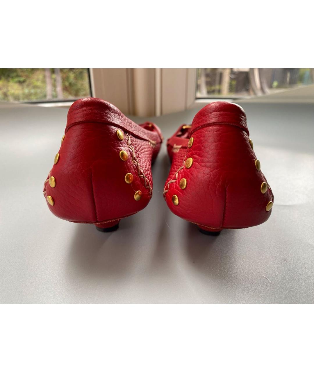 BOTTEGA VENETA Красные кожаные туфли, фото 4