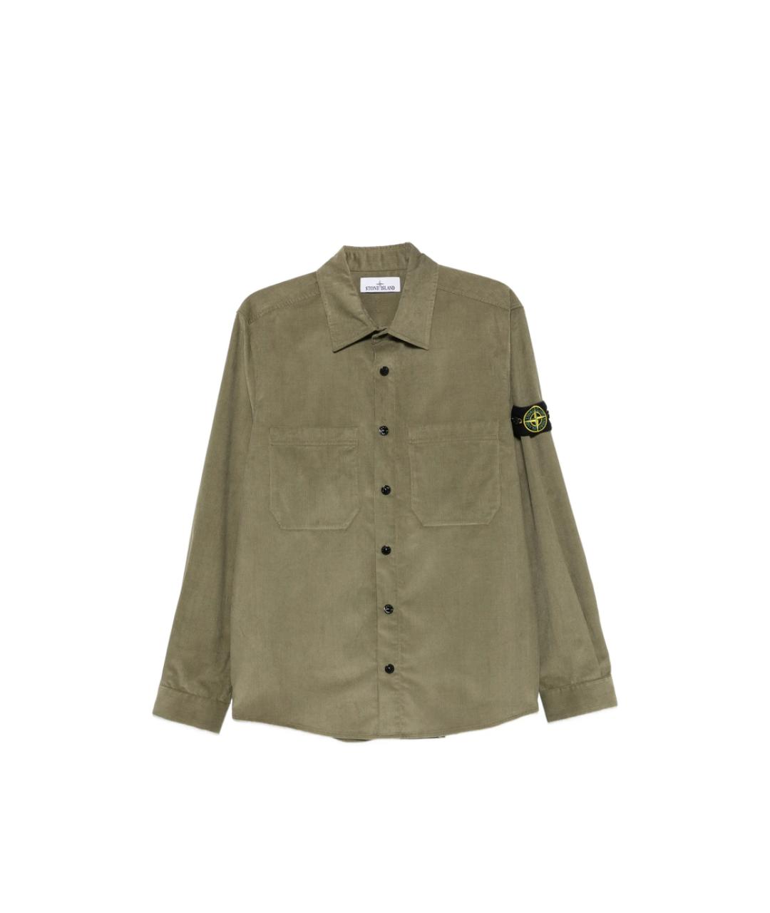 STONE ISLAND Зеленая хлопковая кэжуал рубашка, фото 1