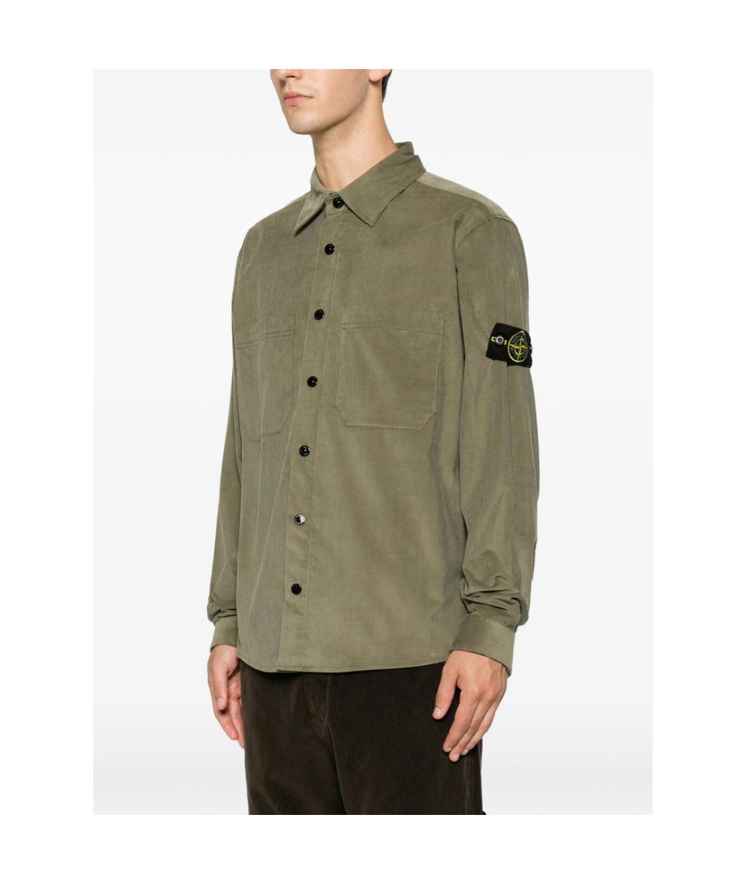 STONE ISLAND Зеленая хлопковая кэжуал рубашка, фото 4