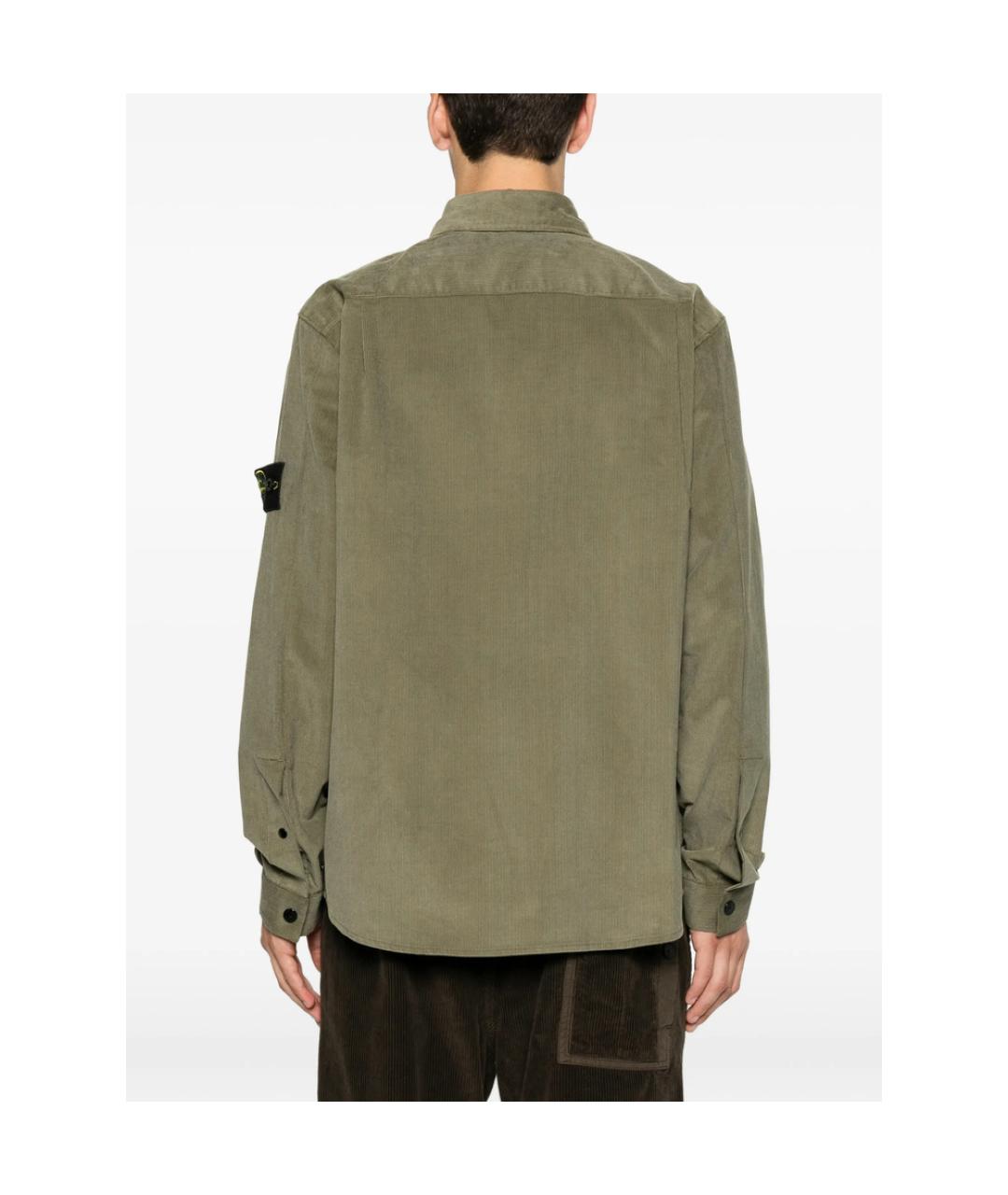 STONE ISLAND Зеленая хлопковая кэжуал рубашка, фото 5