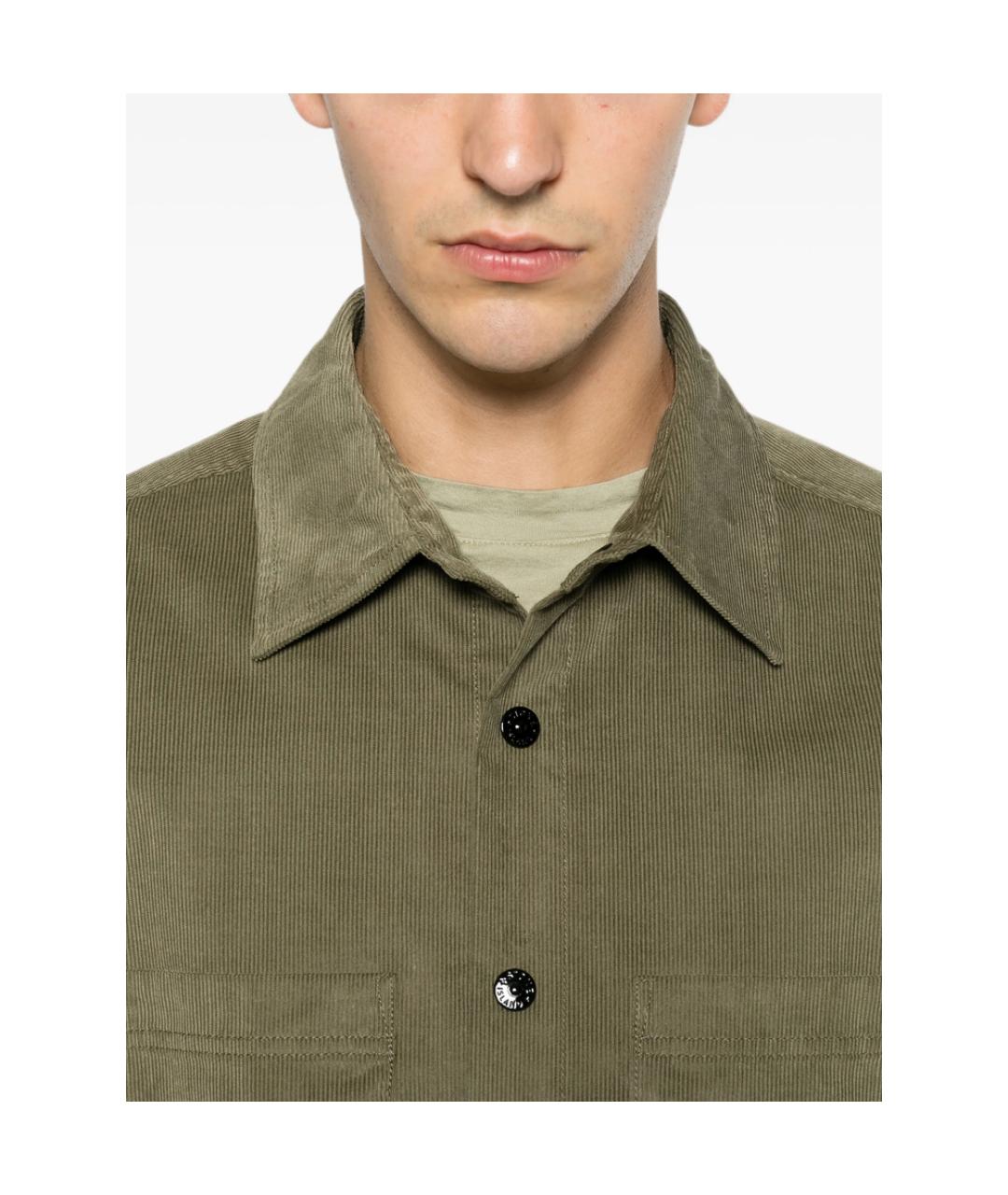 STONE ISLAND Зеленая хлопковая кэжуал рубашка, фото 3