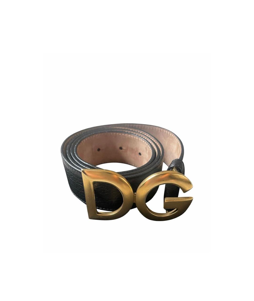 DOLCE&GABBANA Черный кожаный ремень, фото 1