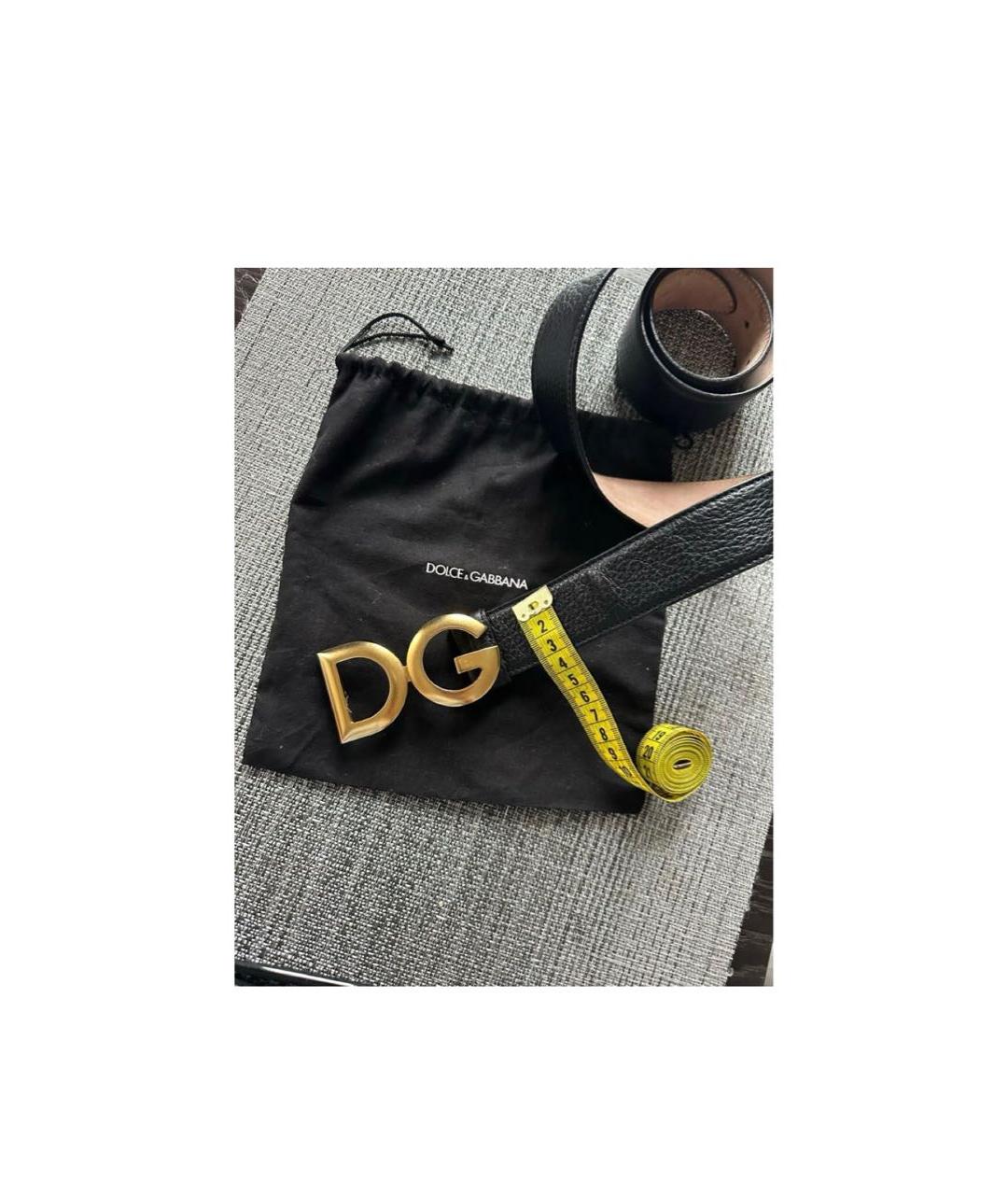 DOLCE&GABBANA Черный кожаный ремень, фото 5