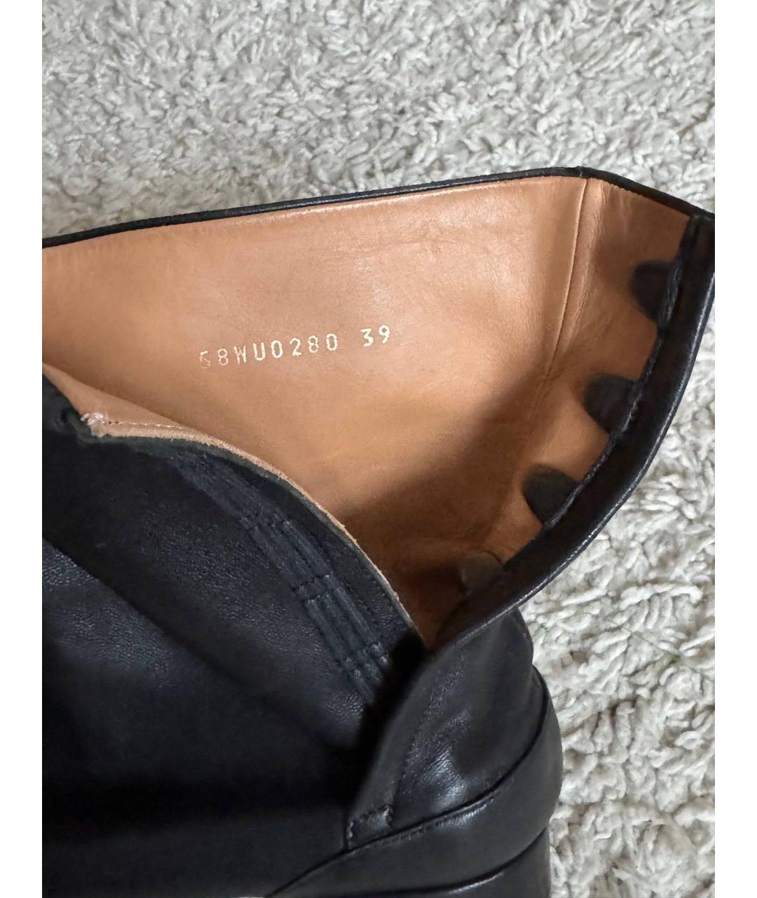MAISON MARGIELA Черные кожаные полусапоги, фото 6