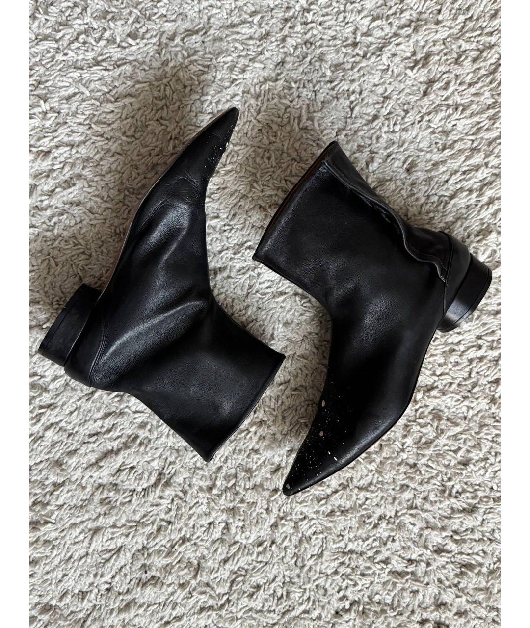 MAISON MARGIELA Черные кожаные полусапоги, фото 7