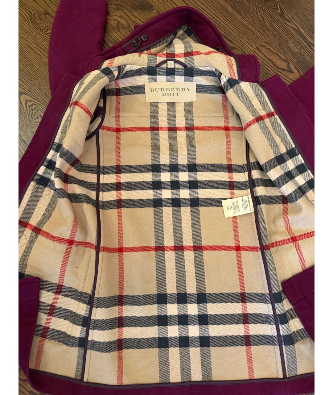 BURBERRY Фиолетовое шерстяное пальто, фото 6