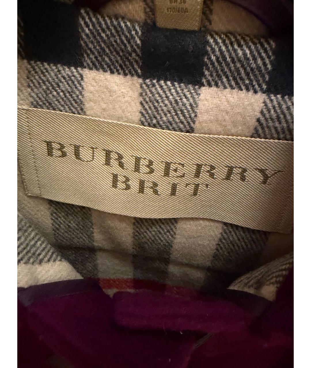 BURBERRY Фиолетовое шерстяное пальто, фото 4