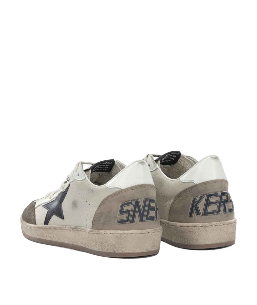 GOLDEN GOOSE Белые кожаные низкие кроссовки / кеды, фото 4