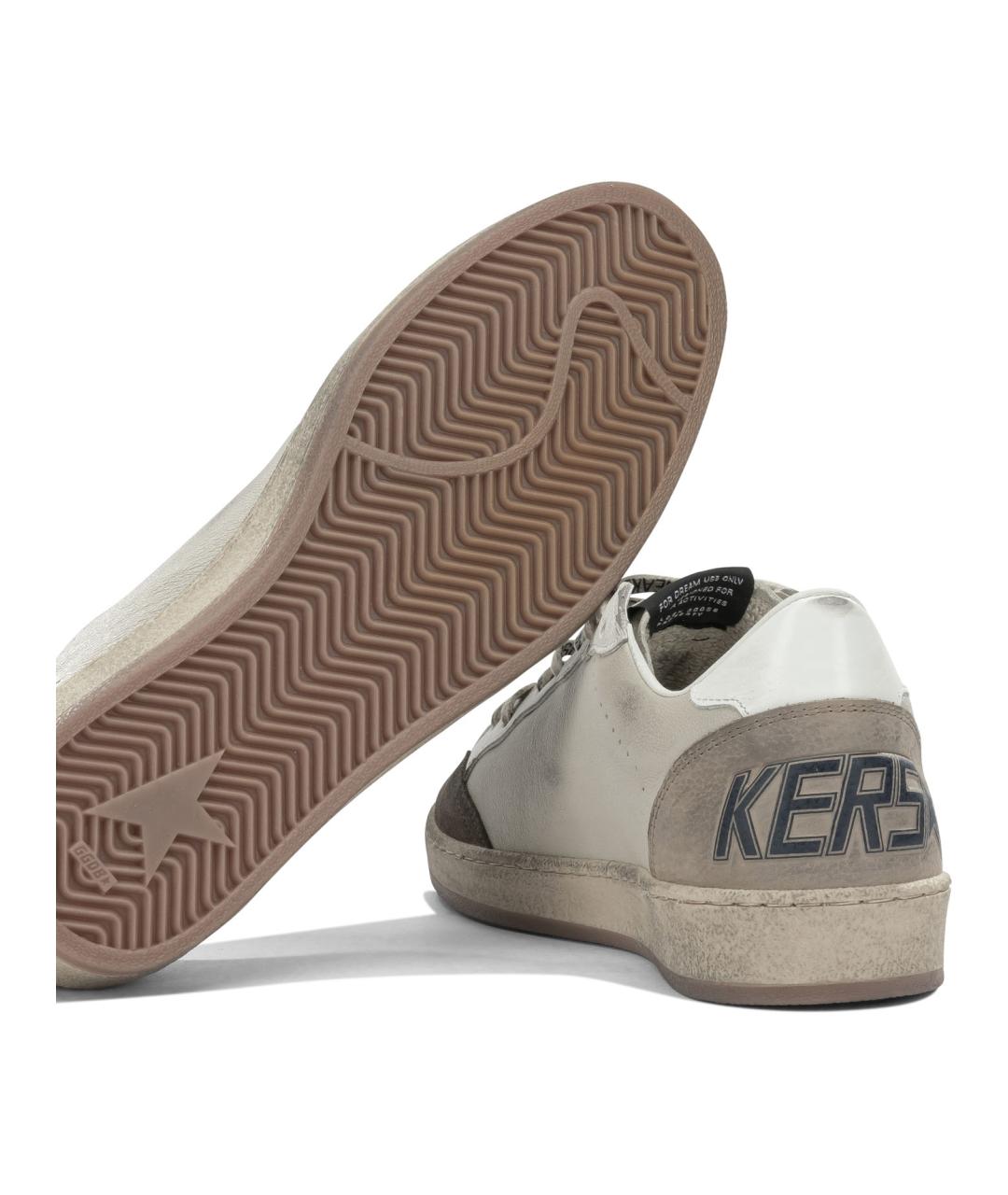 GOLDEN GOOSE Белые кожаные низкие кроссовки / кеды, фото 5