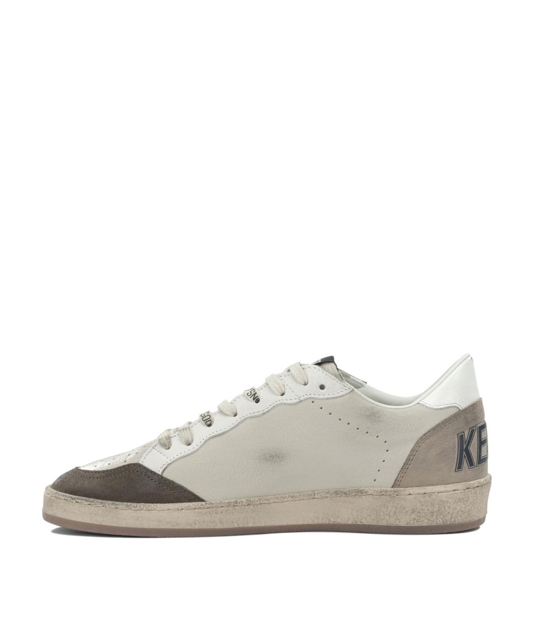 GOLDEN GOOSE Белые кожаные низкие кроссовки / кеды, фото 3