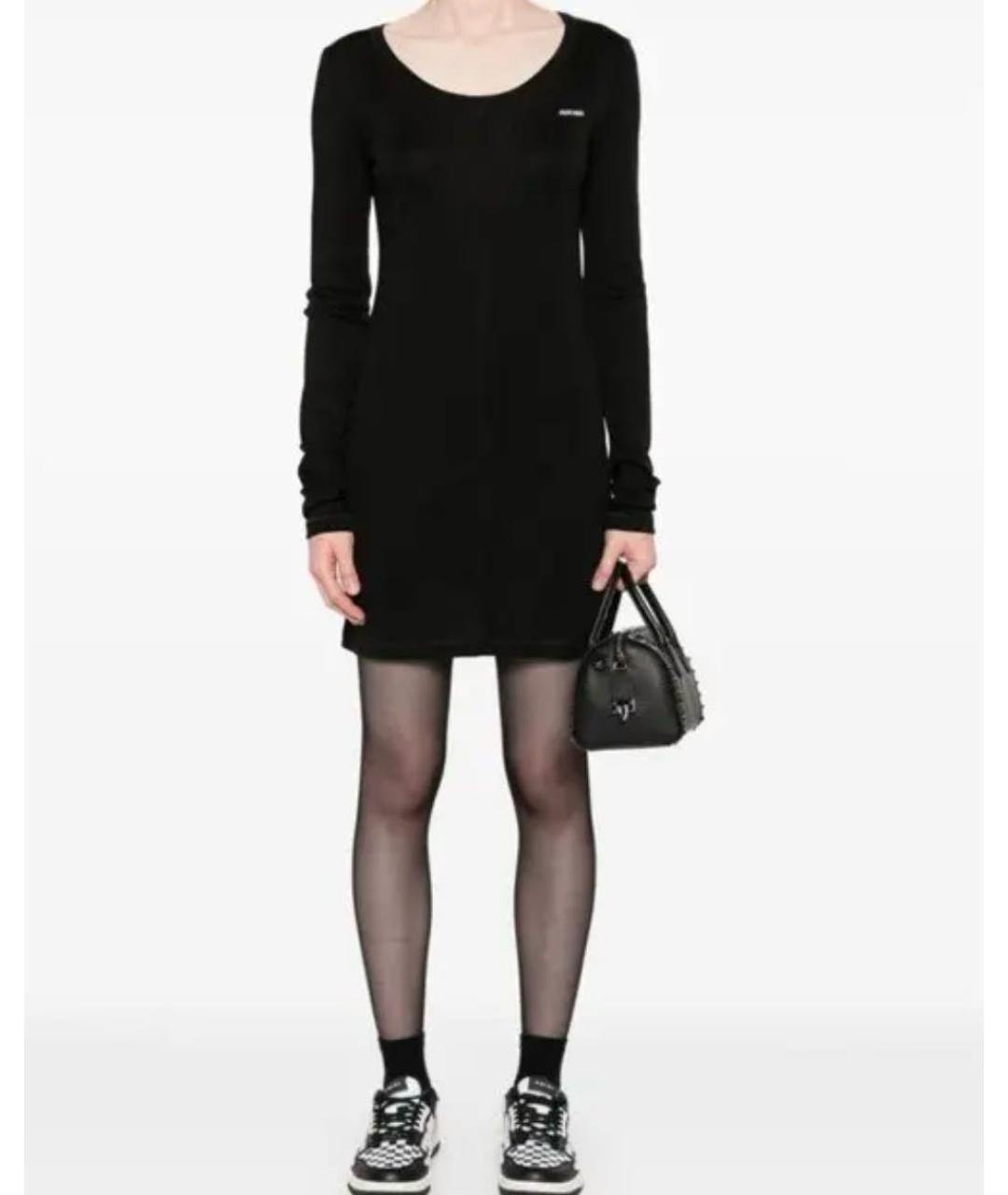 MIU MIU Черное шелковое повседневное платье, фото 4