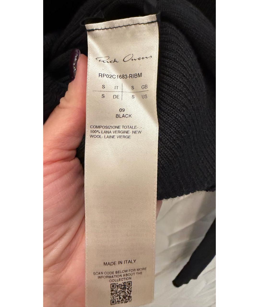 RICK OWENS Черная шерстяная водолазка, фото 4