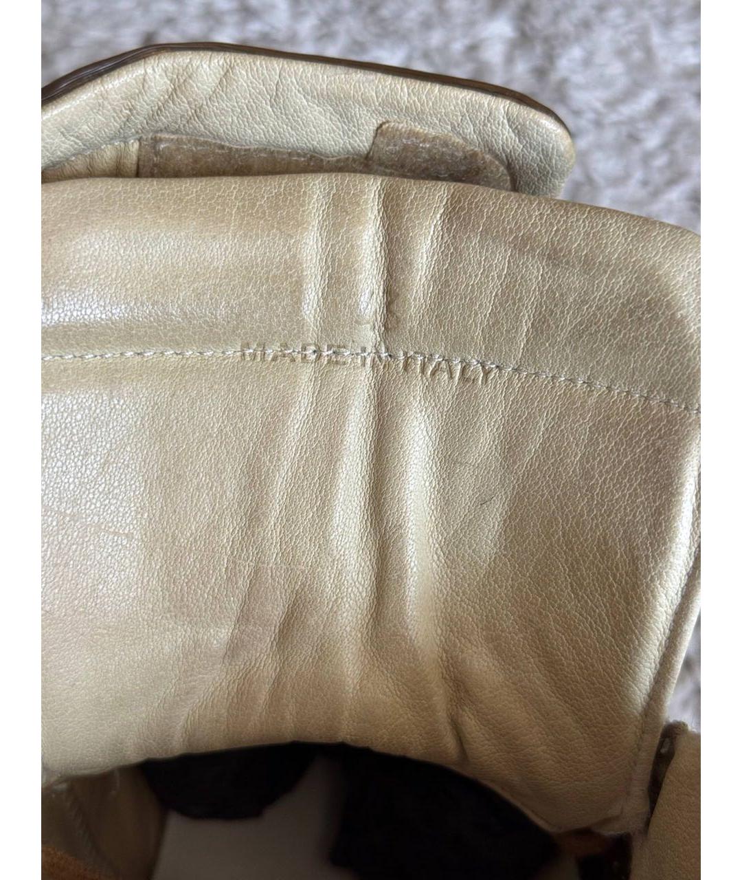 MAISON MARGIELA Коричневые кожаные высокие кроссовки / кеды, фото 6