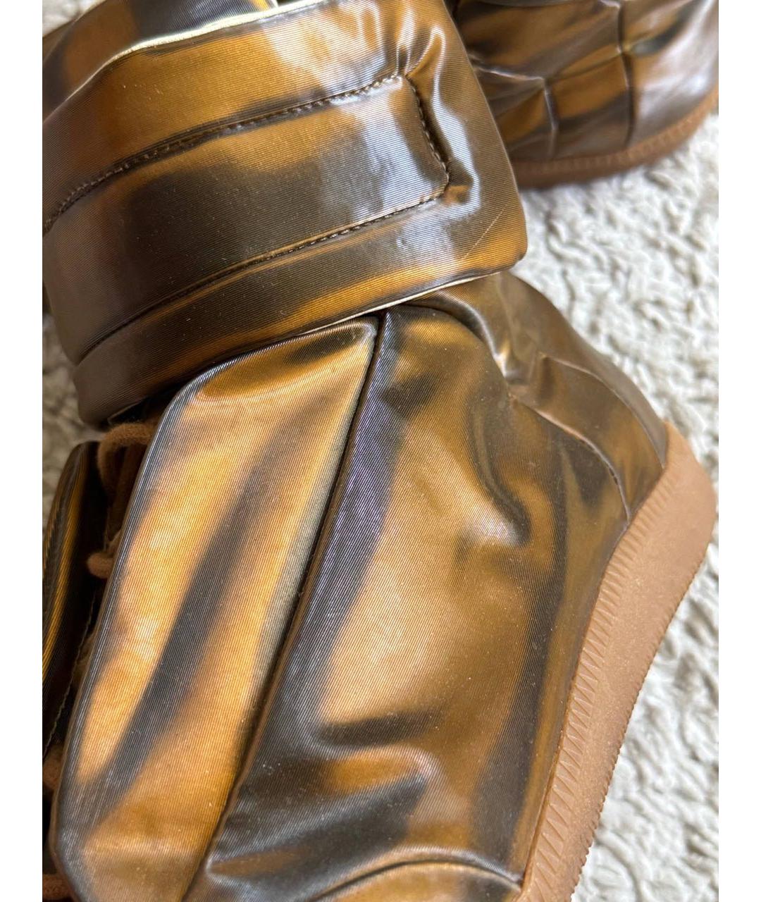 MAISON MARGIELA Коричневые кожаные высокие кроссовки / кеды, фото 5