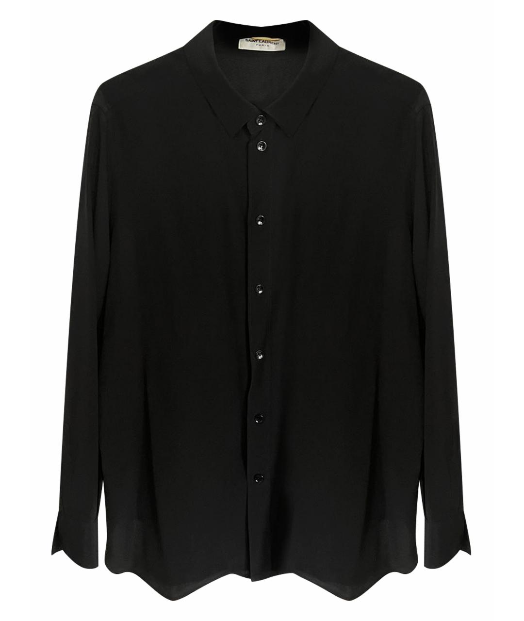 SAINT LAURENT Черная шелковая рубашка, фото 1