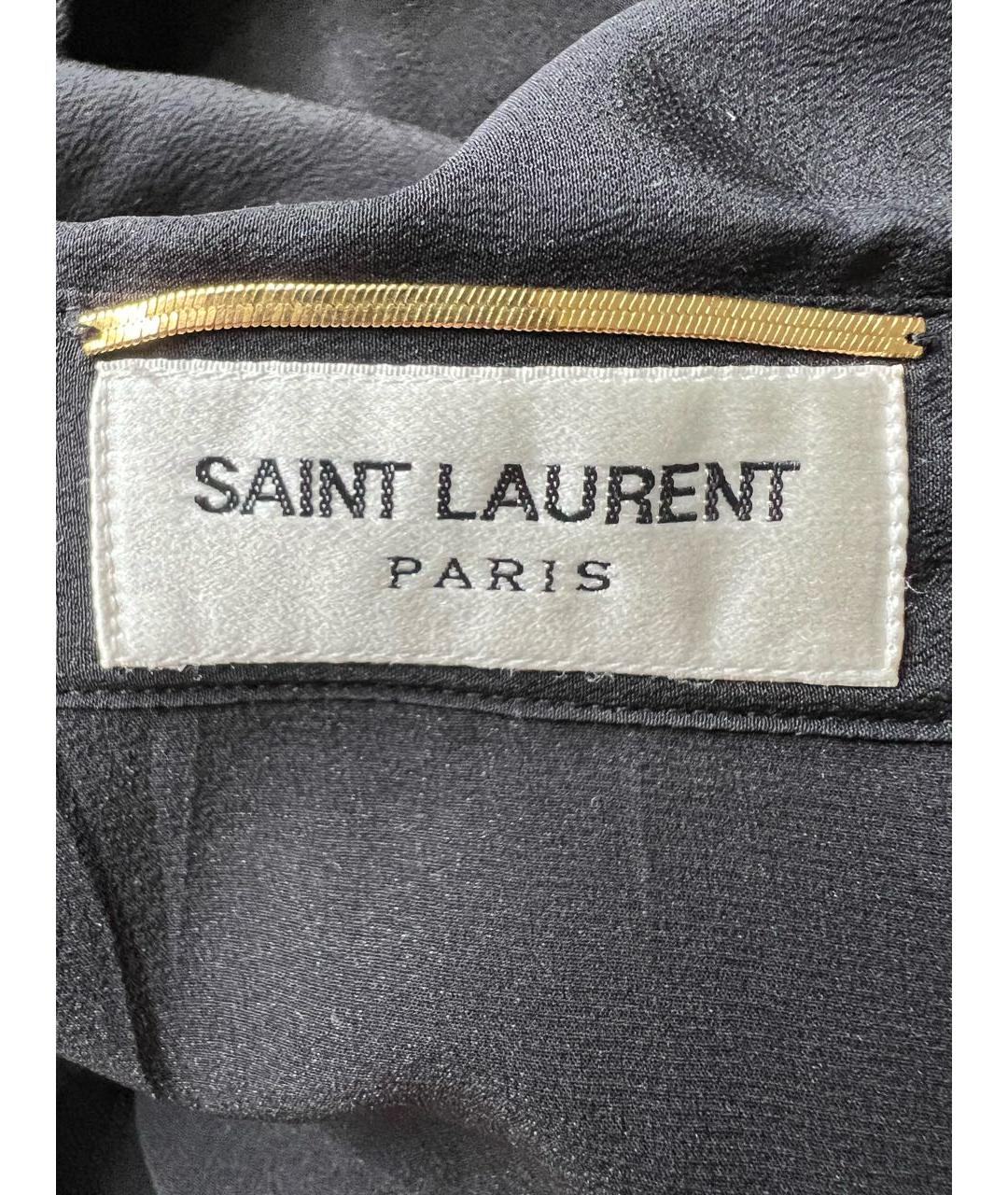 SAINT LAURENT Черная шелковая рубашка, фото 7