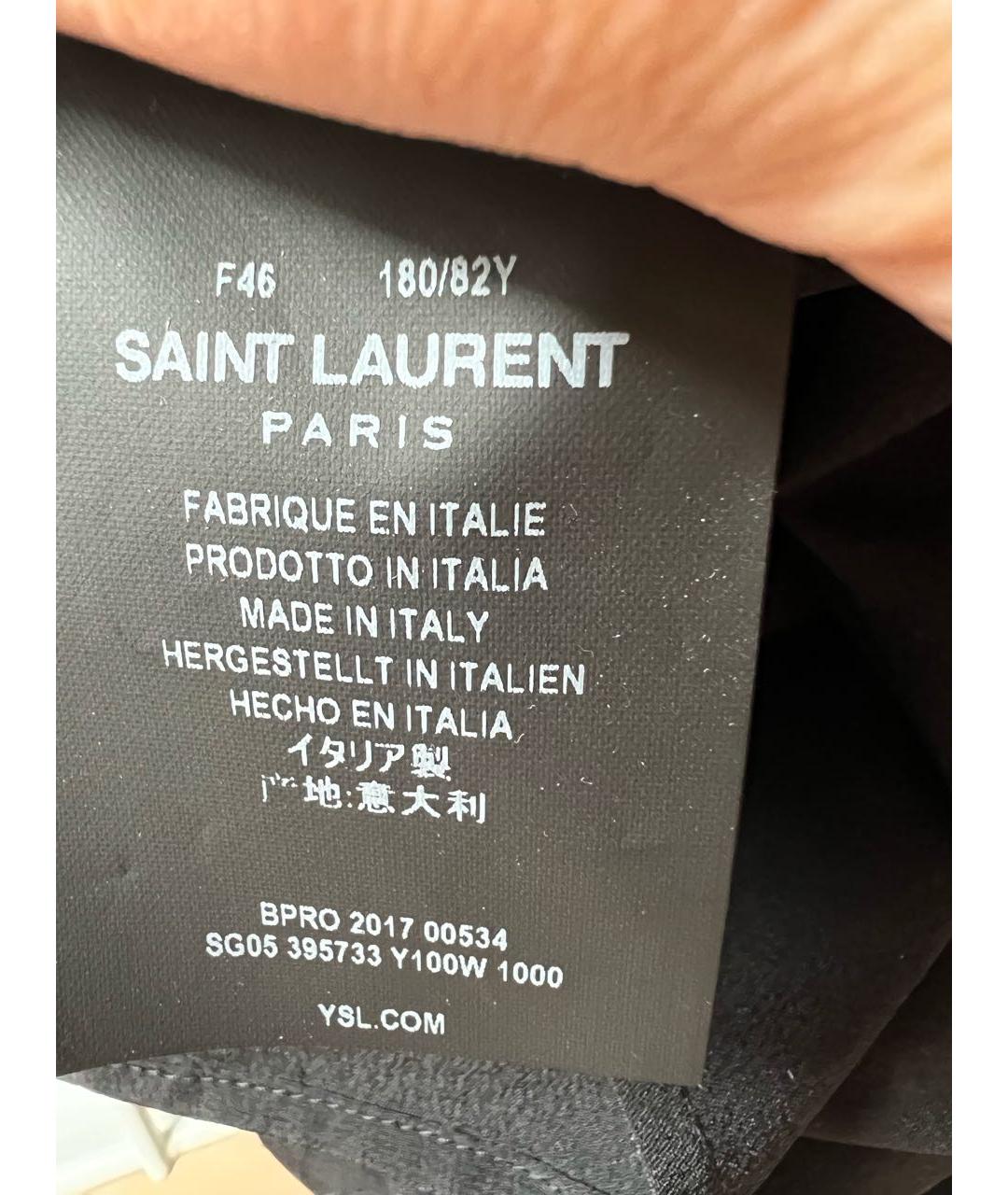 SAINT LAURENT Черная шелковая рубашка, фото 6