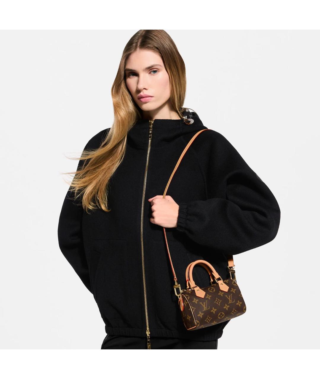 LOUIS VUITTON Коричневая сумка с короткими ручками из канвы, фото 3