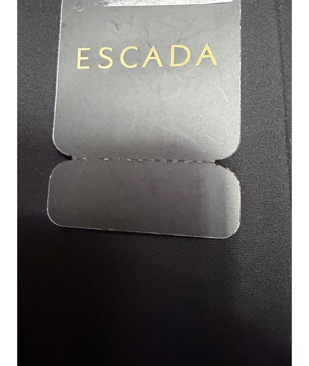 ESCADA Черная хлопко-эластановая юбка миди, фото 4
