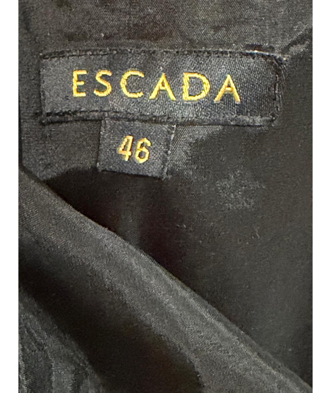 ESCADA Черная хлопко-эластановая юбка миди, фото 3