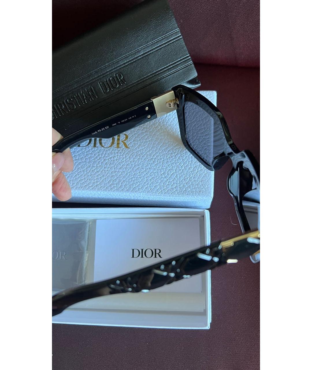 CHRISTIAN DIOR Черные пластиковые солнцезащитные очки, фото 2