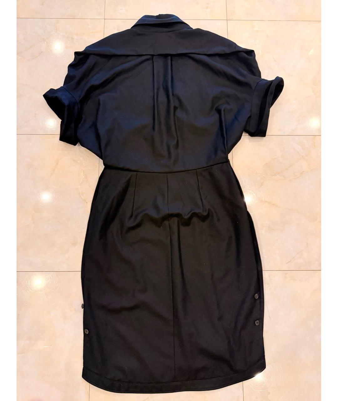ALEXANDER MCQUEEN Черное шерстяное повседневное платье, фото 2