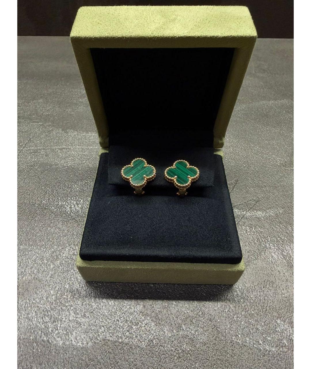 VAN CLEEF & ARPELS Зеленые серьги из желтого золота, фото 3