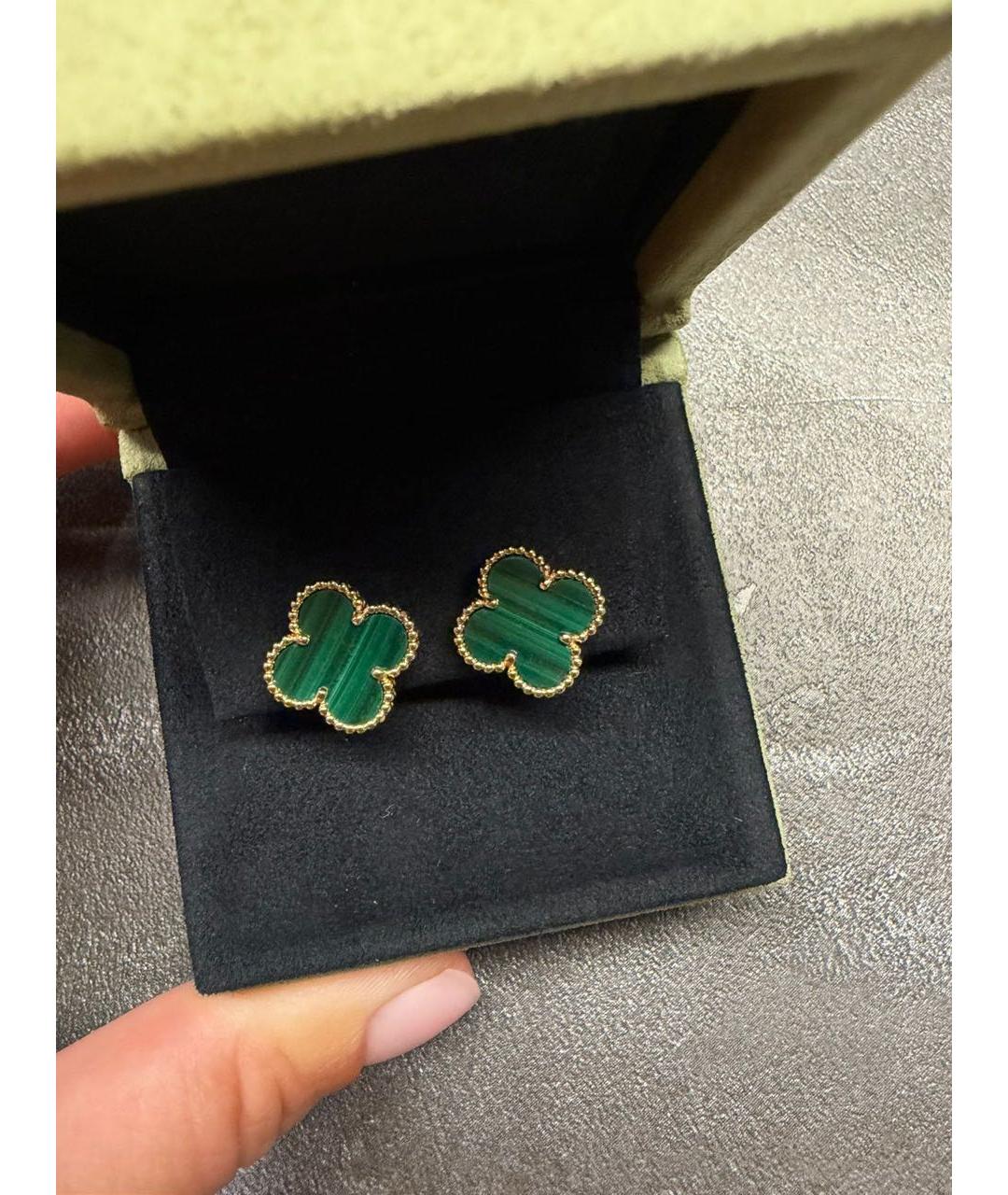VAN CLEEF & ARPELS Зеленые серьги из желтого золота, фото 9