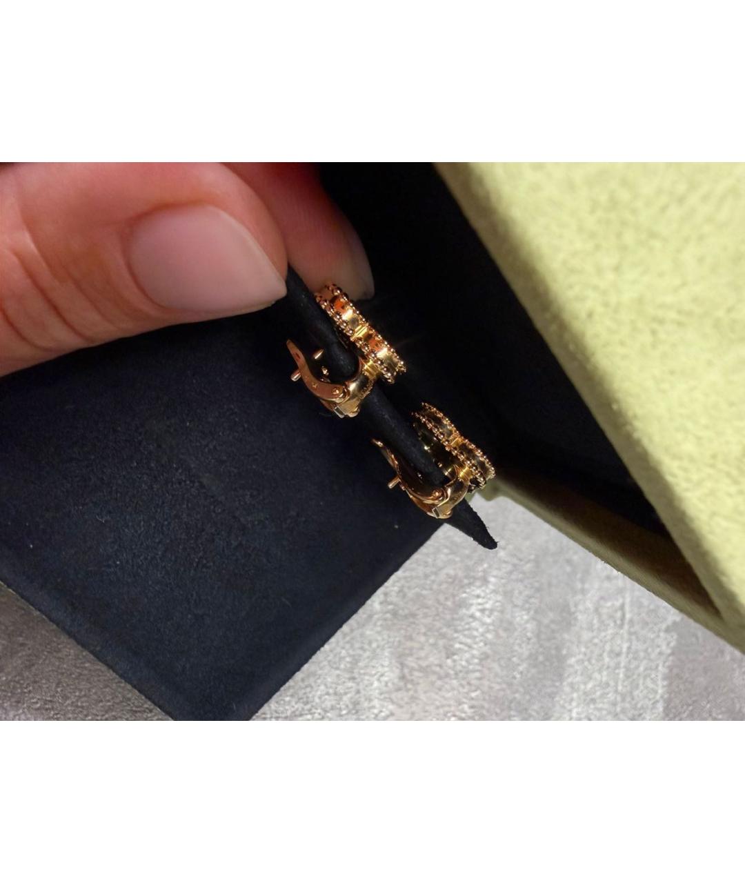 VAN CLEEF & ARPELS Зеленые серьги из желтого золота, фото 7