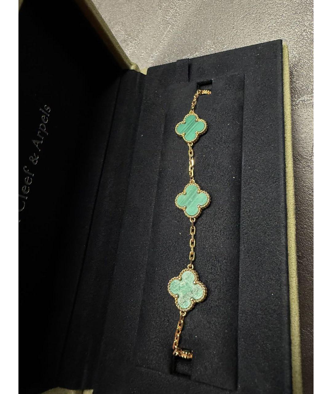 VAN CLEEF & ARPELS Зеленый браслет из желтого золота, фото 4