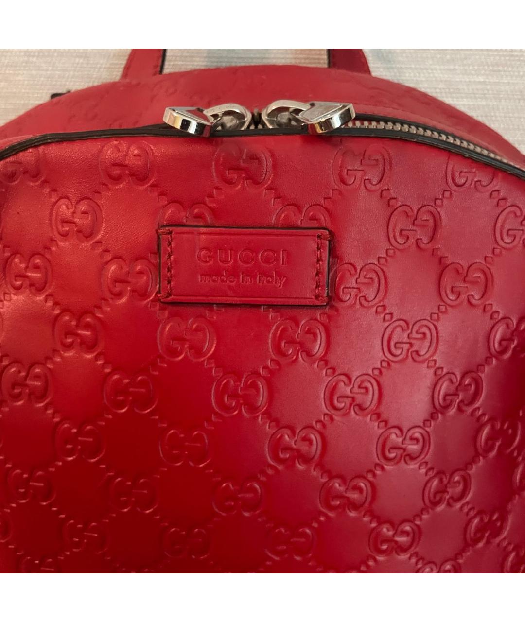 GUCCI Красный кожаный рюкзак, фото 2