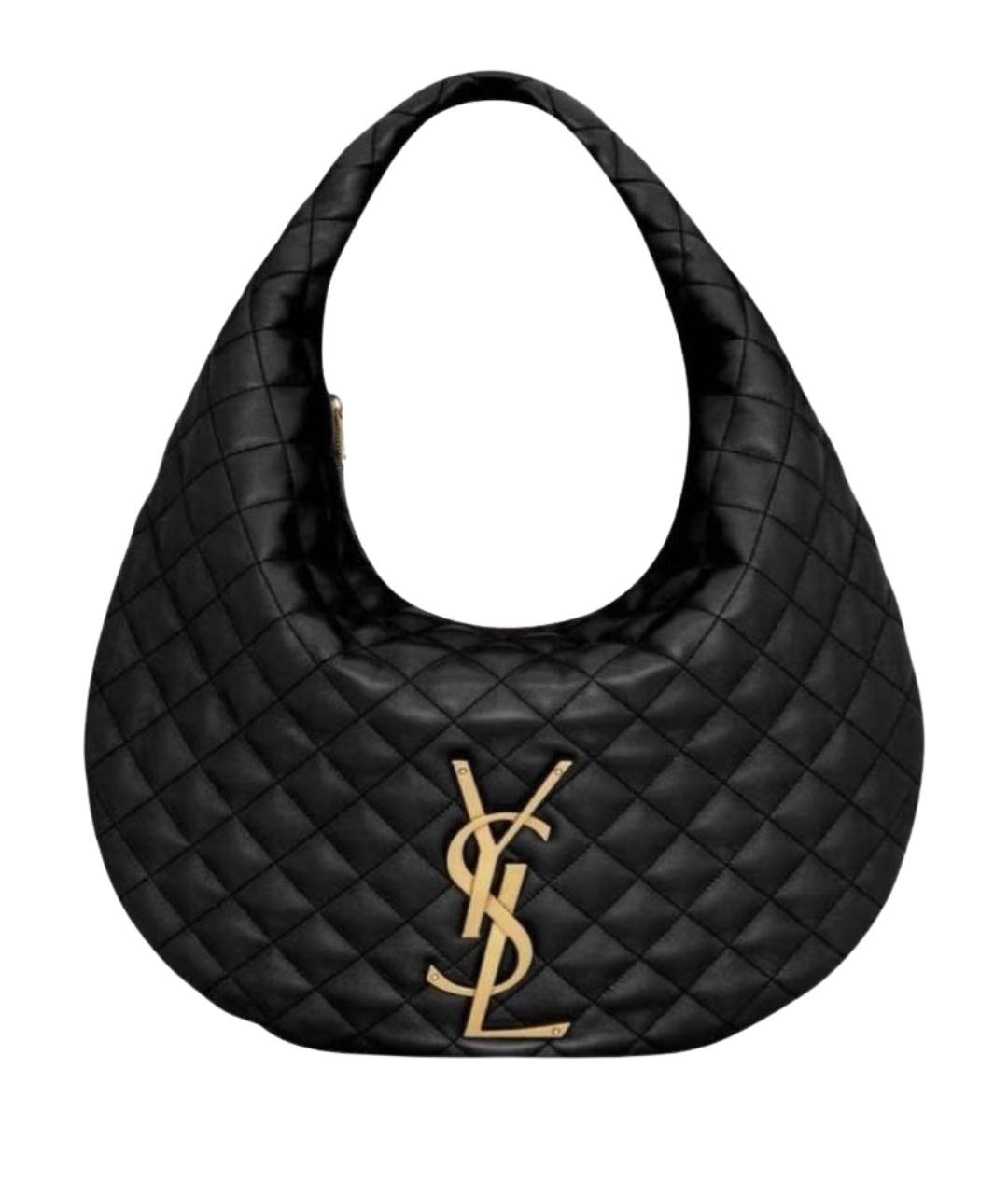 SAINT LAURENT Черная кожаная сумка тоут, фото 1