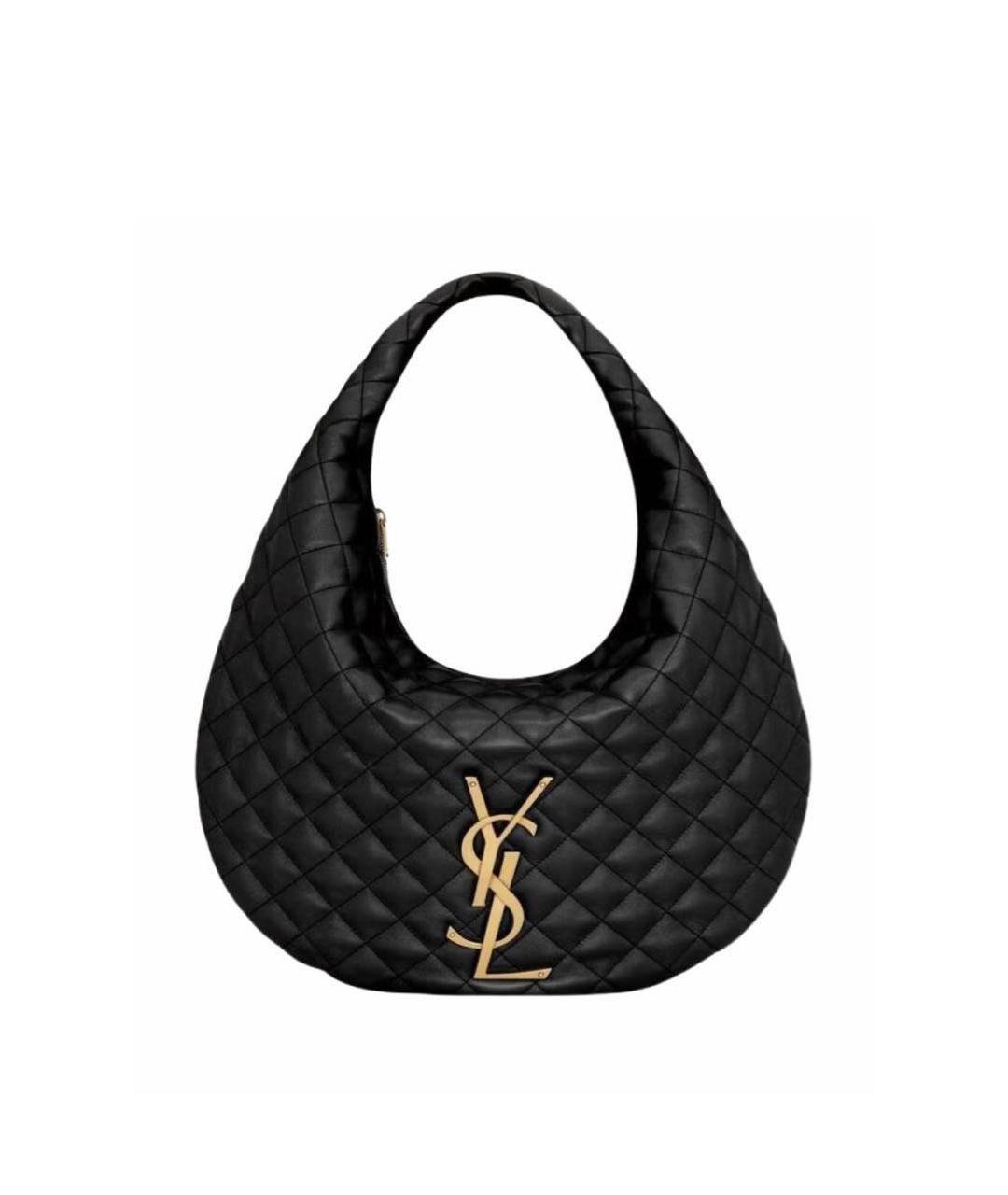 SAINT LAURENT Черная кожаная сумка тоут, фото 8